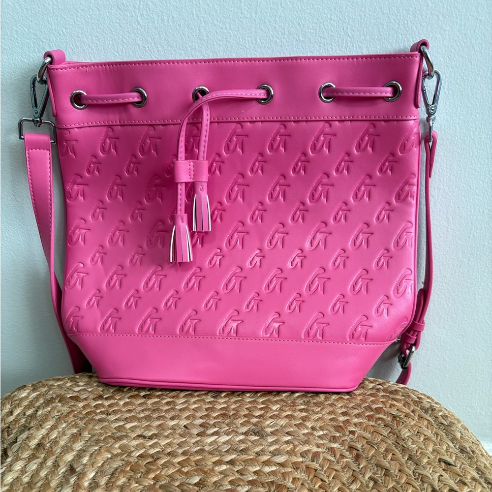 Glamholic Pink Embossed Bucket Bag (Medium)